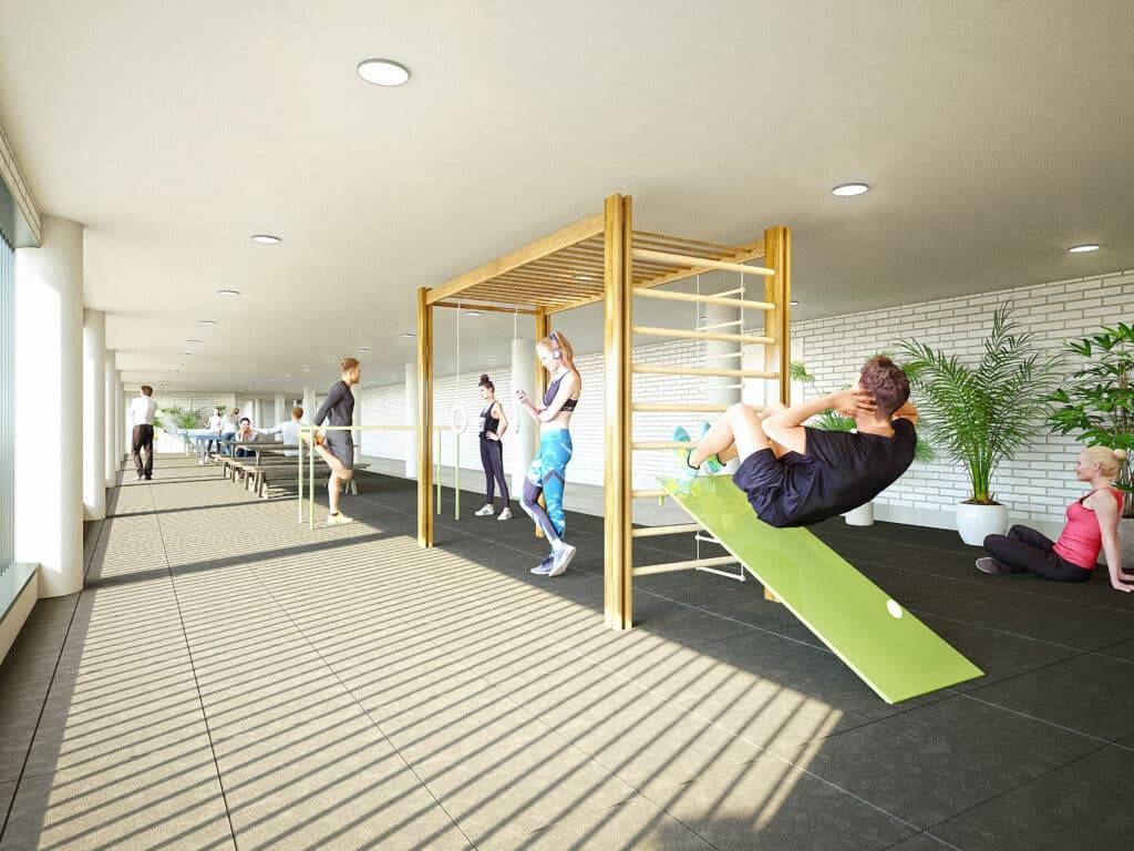 Urbanización con gimnasio