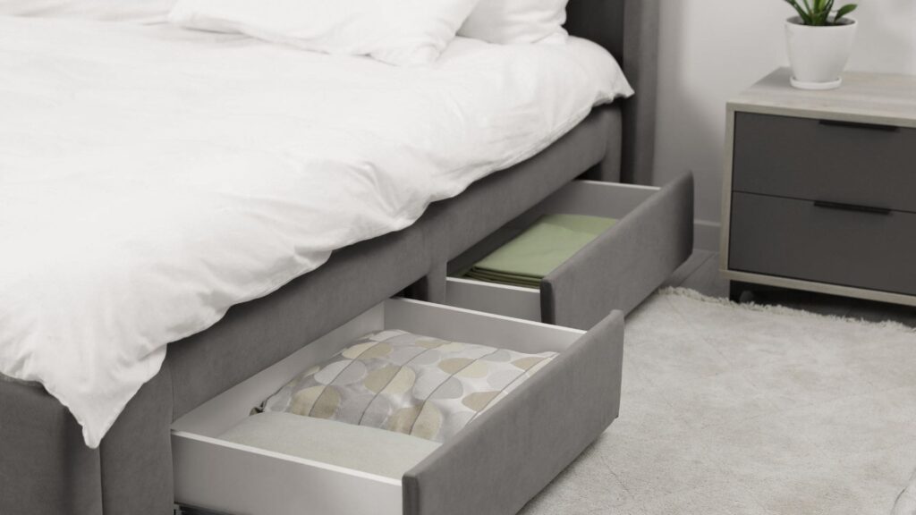 Cama con almacenamiento